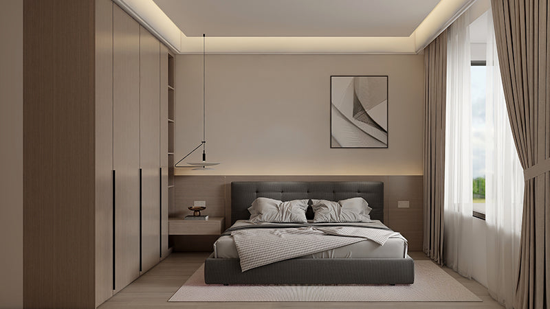 Creating a Luxurious Master Bedroom with Full Wall Cabinets for Effort ...